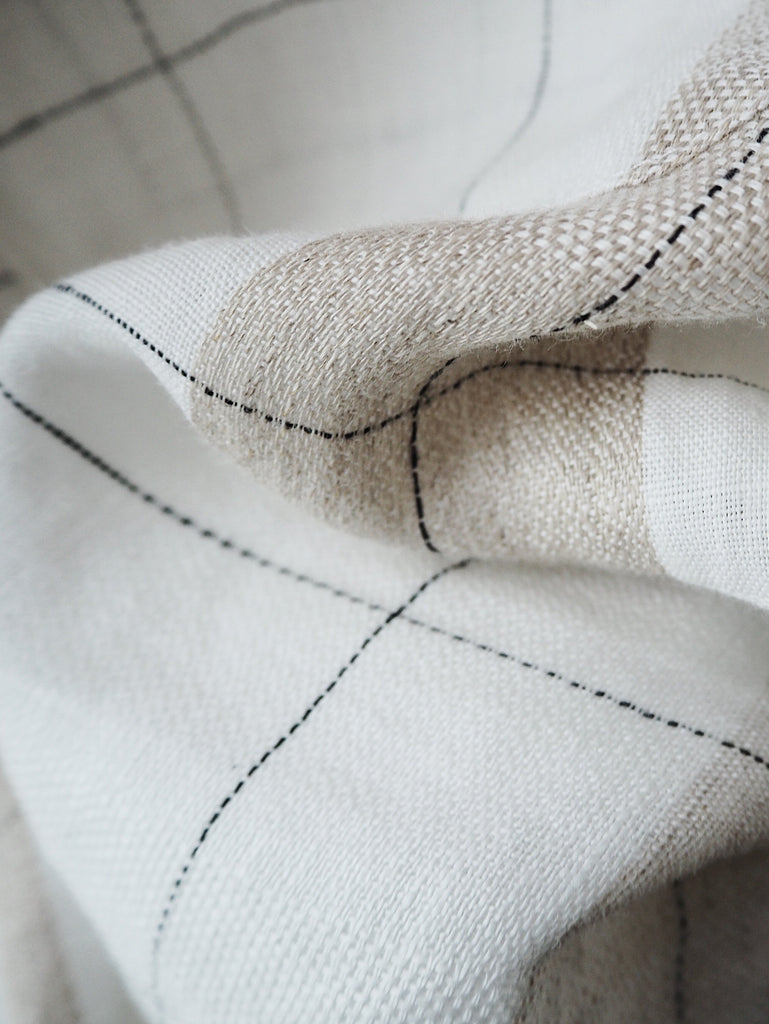 checked linen skirt beige white womenswear fashion luxury label free and form