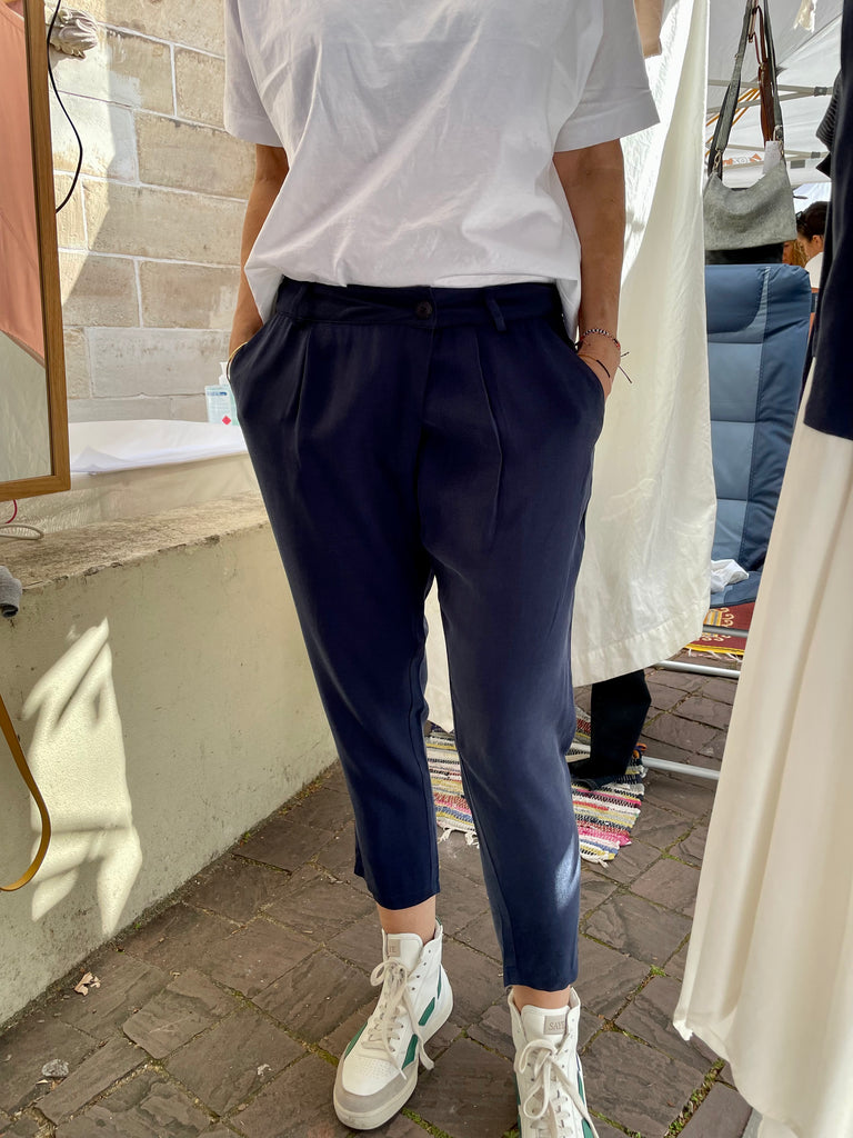 Overlap Cupro Trousers