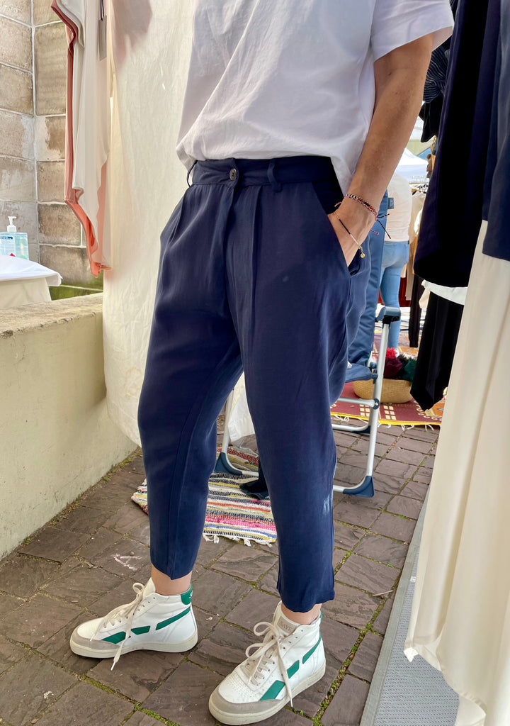 Overlap Cupro Trousers