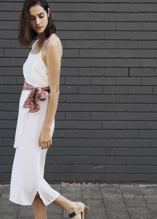 layer slip dress white overlay free and form designer clothing