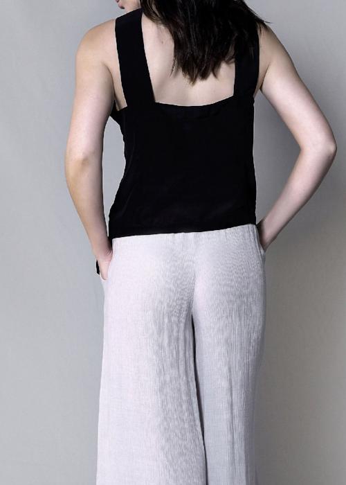 silk band top black sleeveless womenswear fashion luxury label free and form