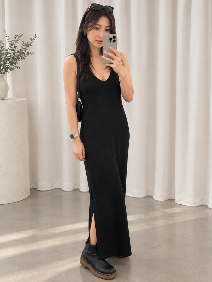 Mulberry Silk Slip Knit Dress
