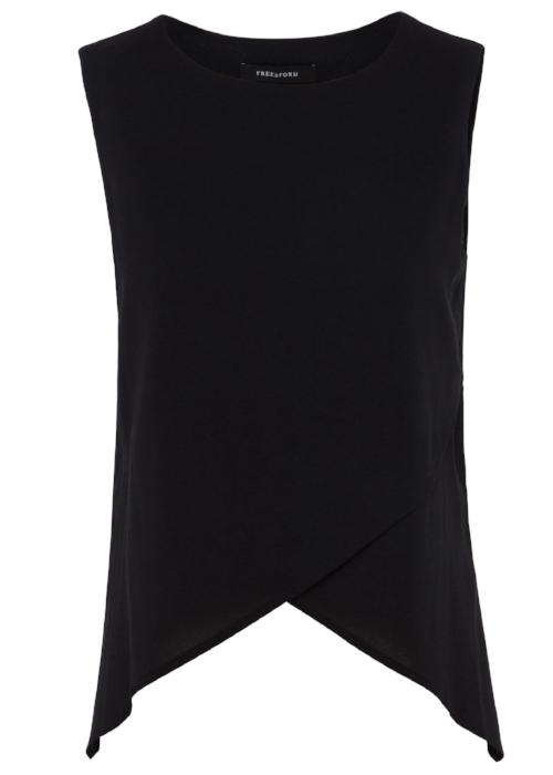 crossover silk top black free and form designer clothing  free and form fashion 