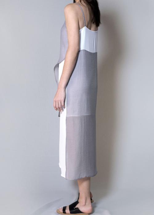 layer slip dress silver grey gray overlay free and form designer clothing