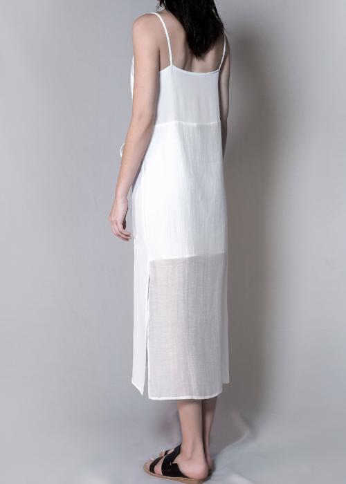 layer slip dress white highend cotton silk linen freeandform