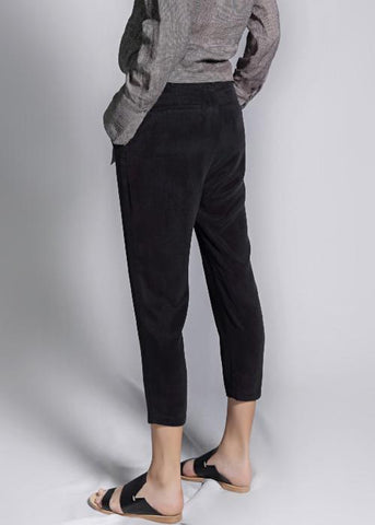 overlap cupro trouser black rayon highend freeandform cropped waist