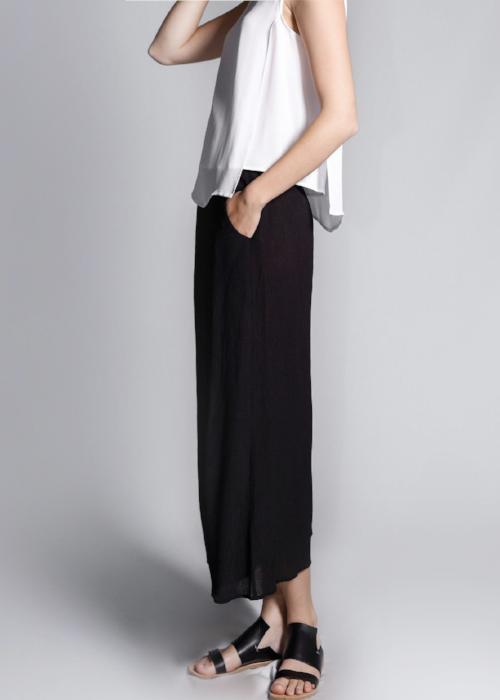 rib woven culottes black loose pants bottom womenswear fashion luxury label free and form