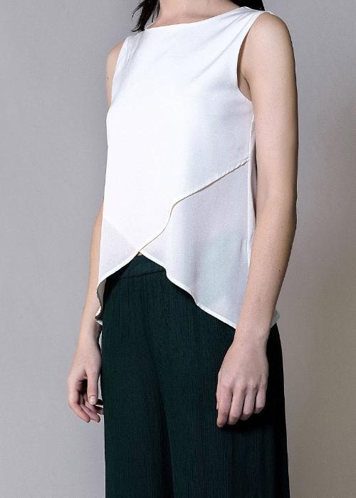 crossover silk top ivory white womenswear fashion luxury label free and form