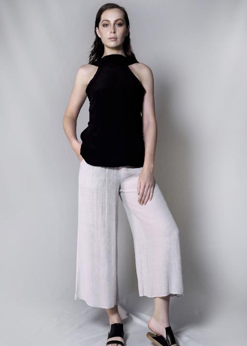 silk band top black sleeveless womenswear fashion luxury label free and form