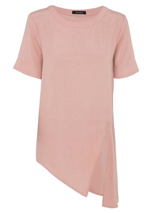 tuck it tunic top pink coral rayon cupro blouse womenswear fashion luxury label free and form