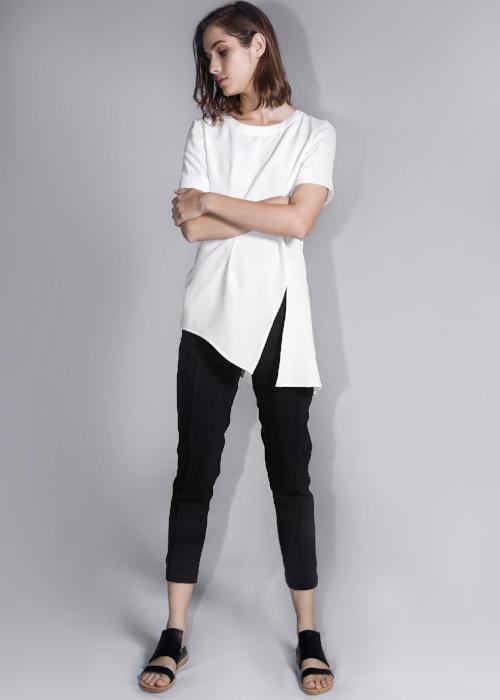 tuck it tunic top white rayon cupro blouse womenswear fashion luxury label free and form
